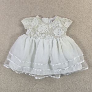 Biscotti Baby Collezioni 0-3M Ivory Lace Tulle Dress